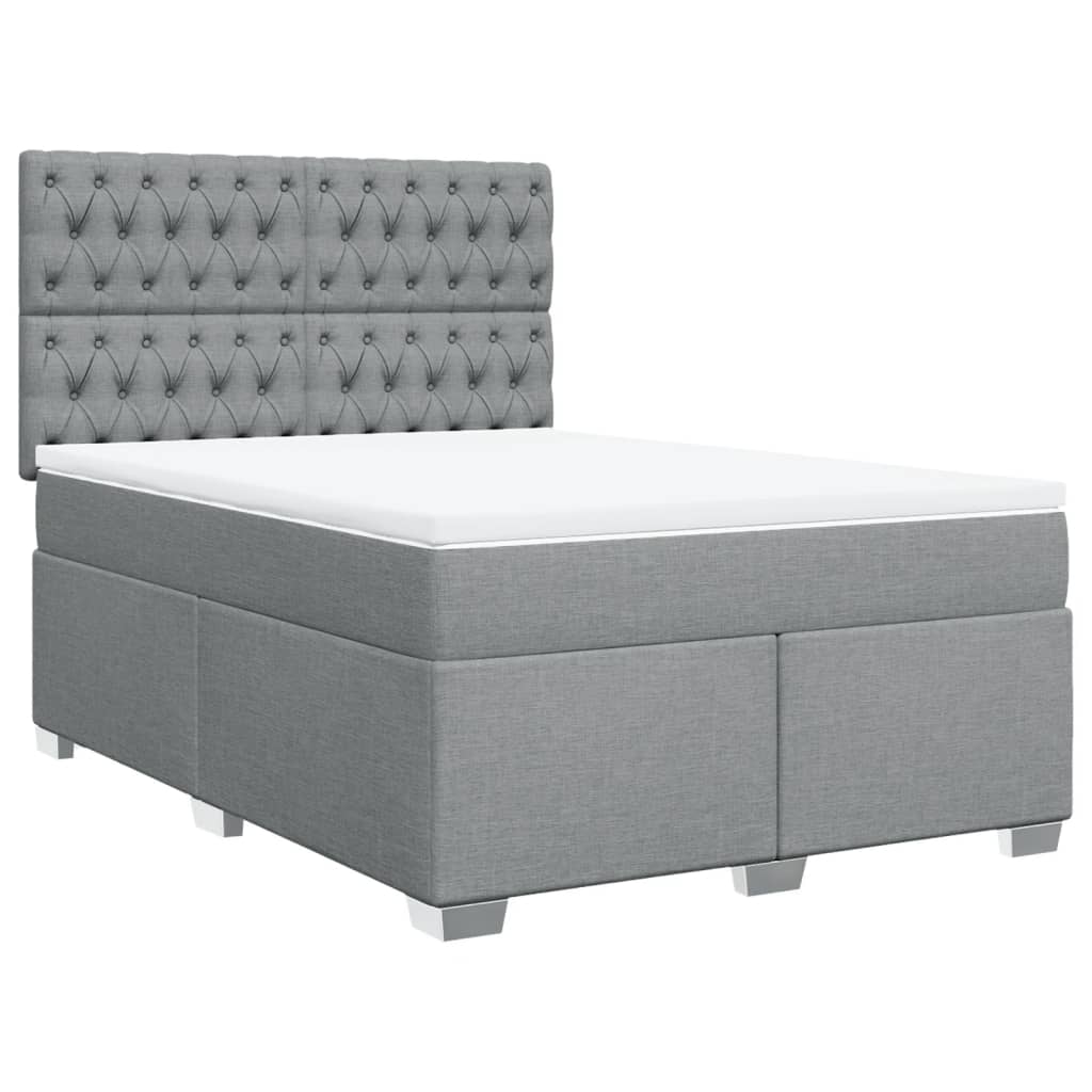 Krevet box spring s madracem svjetlosiva 160x200 cm tkanina