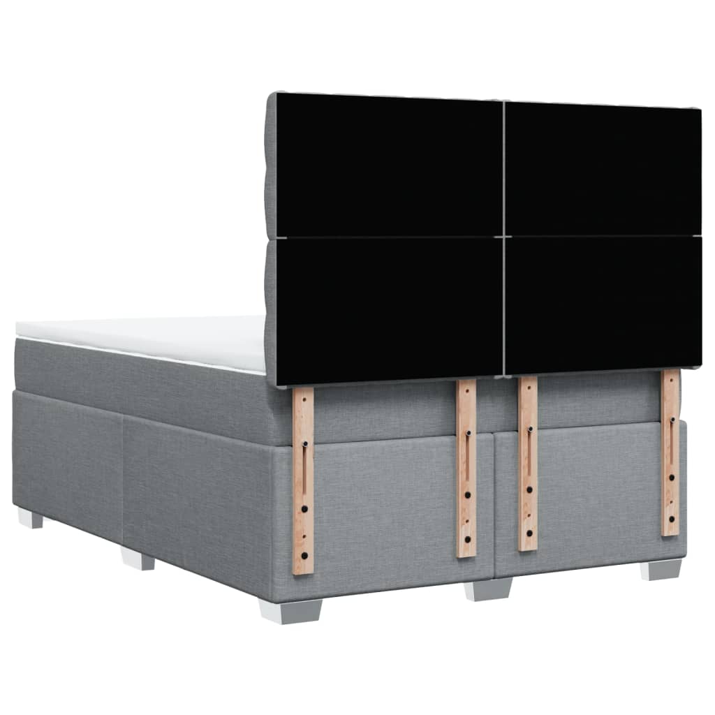 Krevet box spring s madracem svjetlosiva 160x200 cm tkanina
