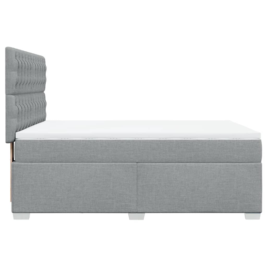 Krevet box spring s madracem svjetlosiva 160x200 cm tkanina