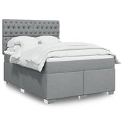 Krevet box spring s madracem svjetlosiva 160x200 cm tkanina