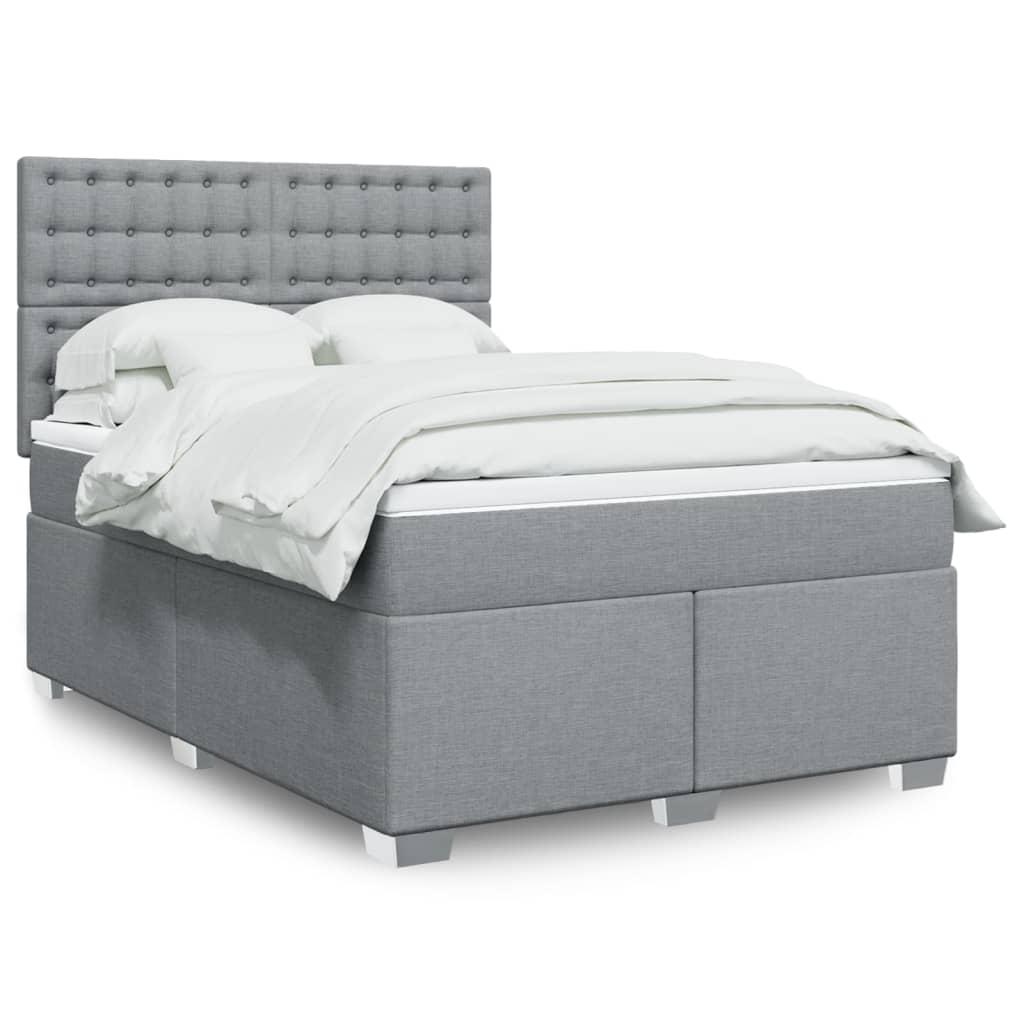 Krevet box spring s madracem svjetlosiva 160x200 cm tkanina