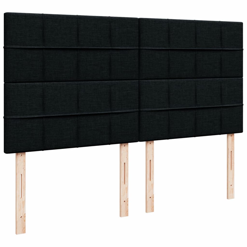 Krevet s oprugama i madracem crni 180x200 cm od tkanine