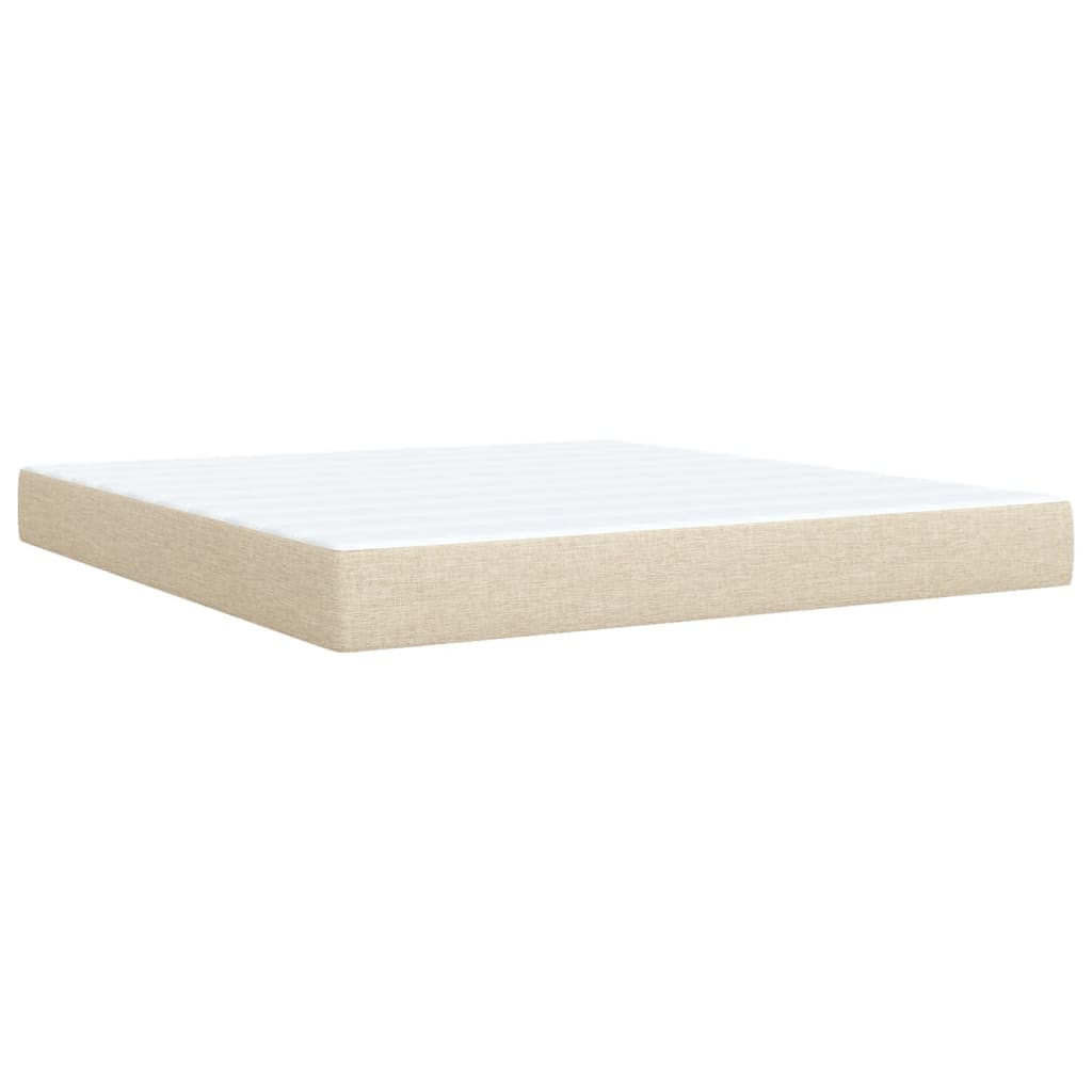 Krevet s oprugama i madracem krem 180x200 cm od tkanine