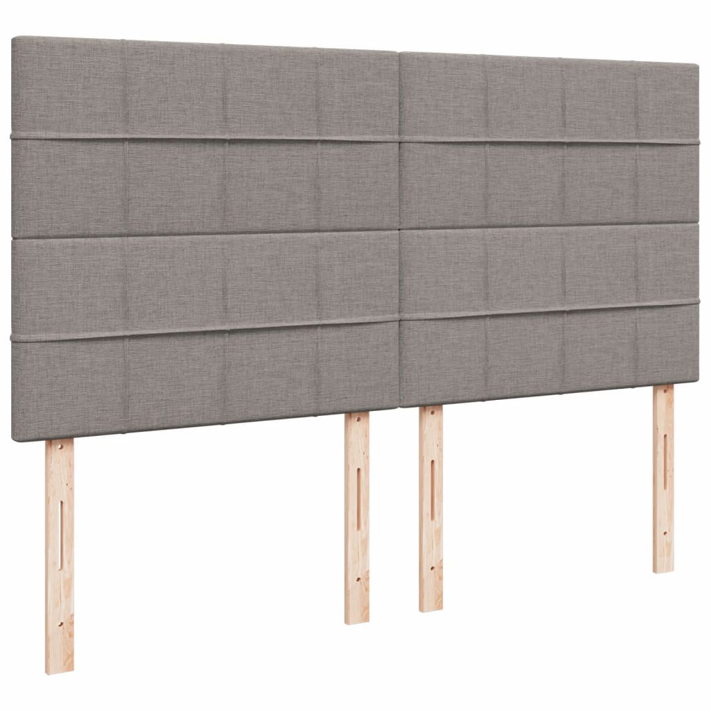 Krevet s oprugama i madracem smeđesivi 200x200 cm od tkanine