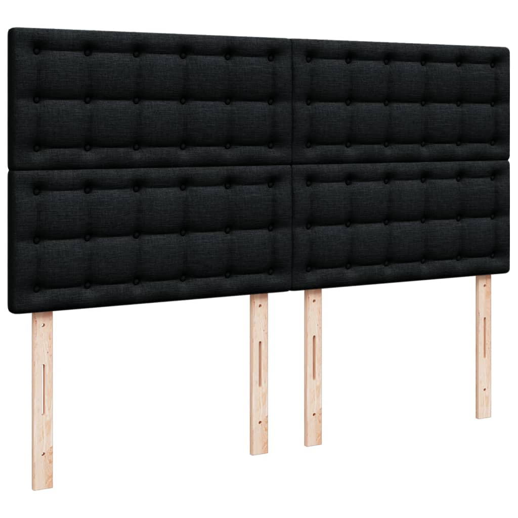 Krevet s oprugama i madracem crni 200x200 cm od tkanine
