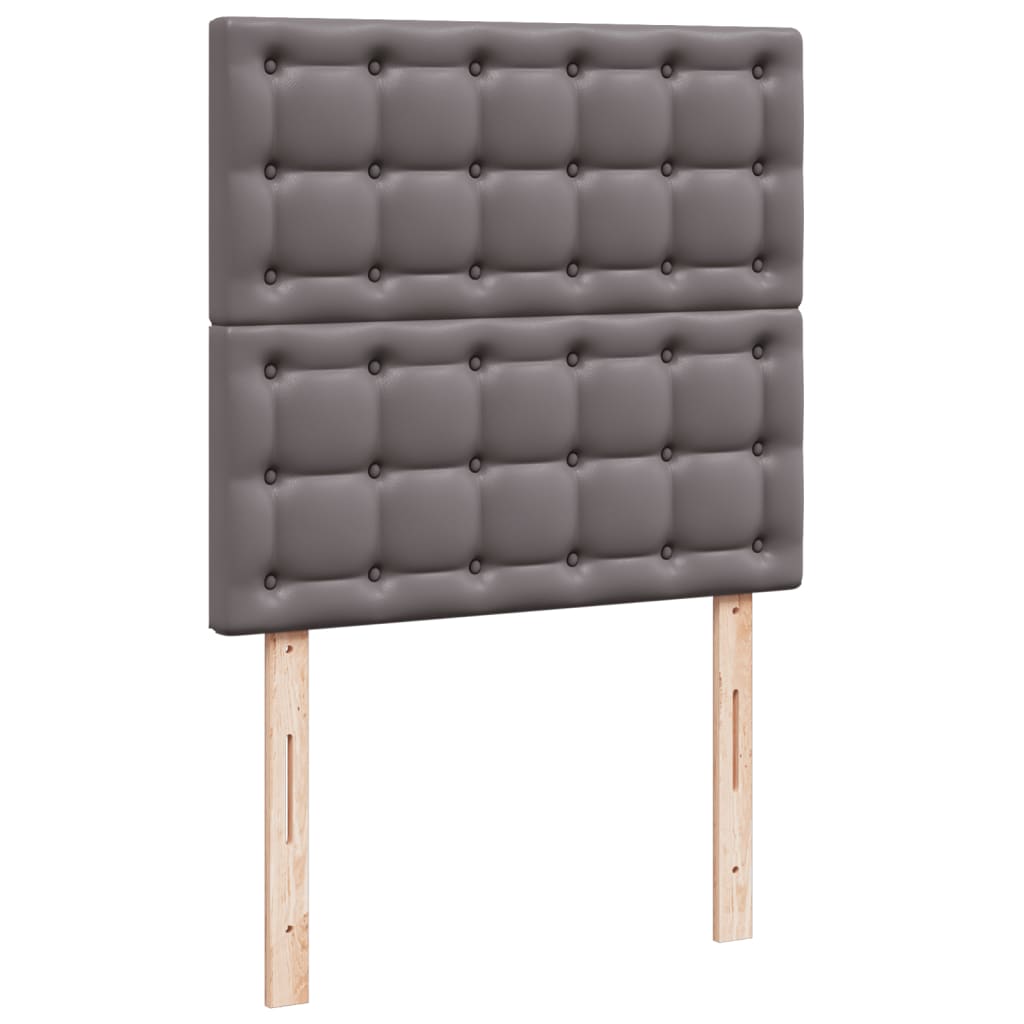 Krevet s oprugama i madracem sivi 90 x 190 cm od umjetne kože