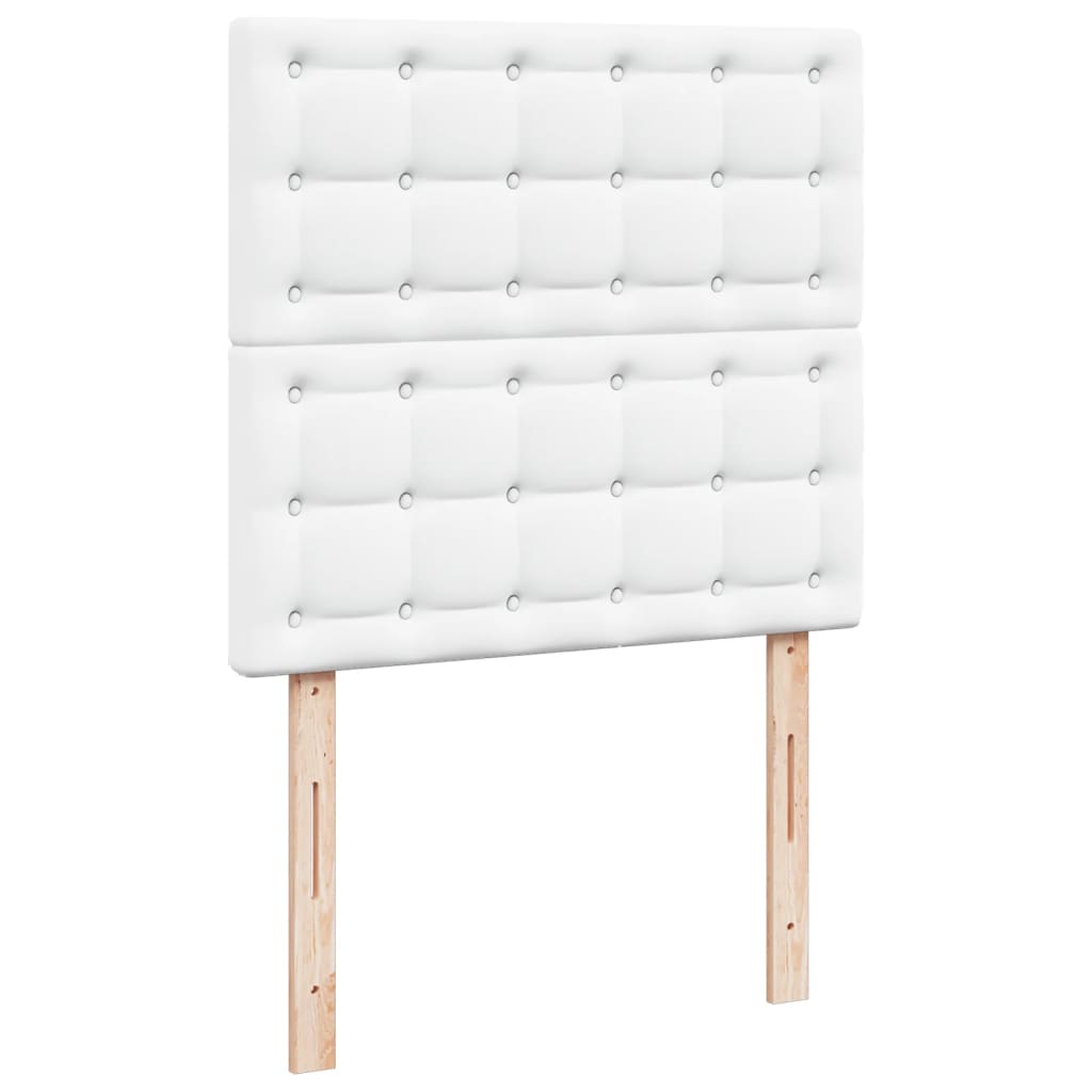 Krevet s oprugama i madracem bijeli 90 x 200 cm od umjetne kože