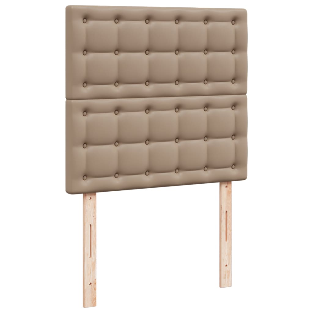 Krevet s oprugama i madrac cappuccino 100x200cm od umjetne kože