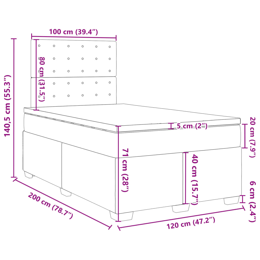 Krevet s oprugama i madracem bijeli 120x200 cm od umjetne kože