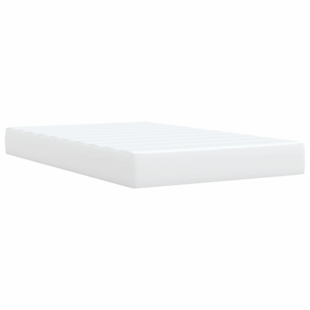 Krevet s oprugama i madracem bijeli 120x200 cm od umjetne kože