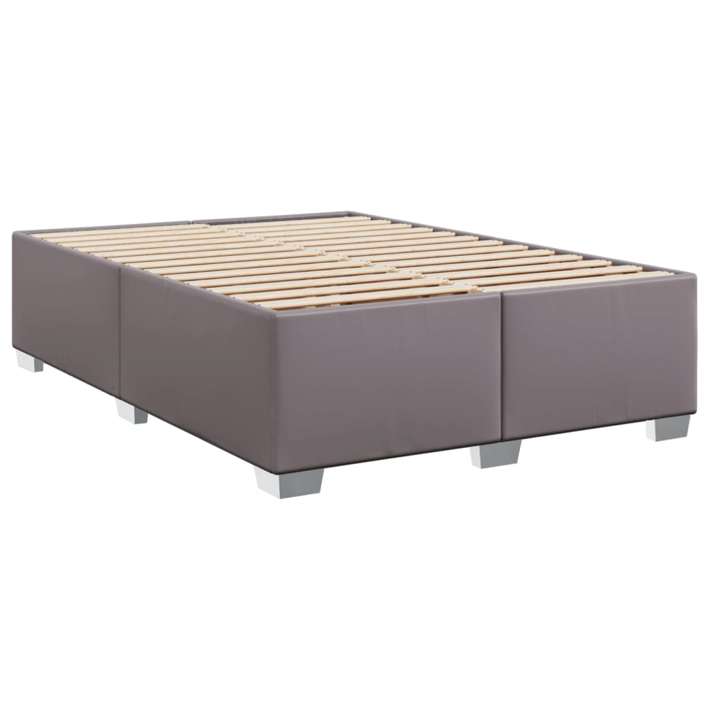 Krevet s oprugama i madracem sivi 140x200 cm od umjetne kože