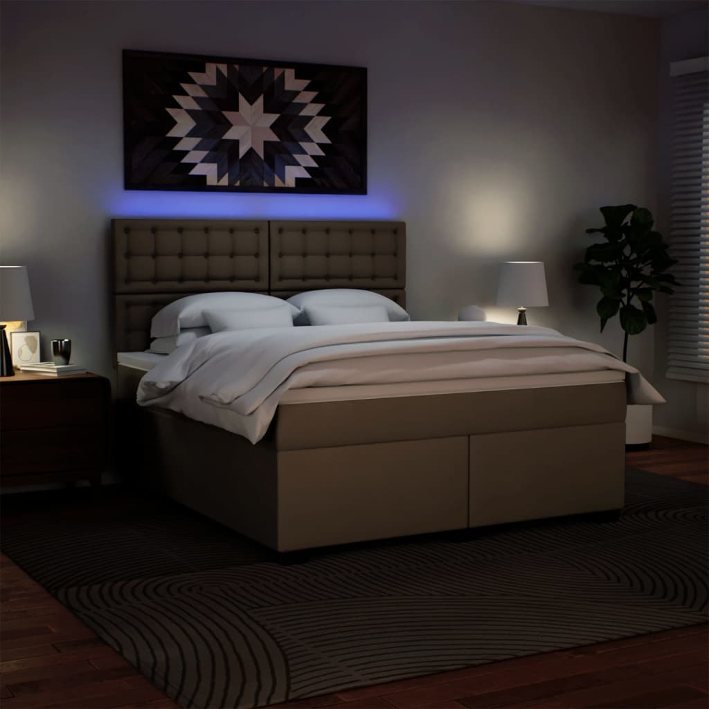 Krevet box spring s madracem cappuccino 180x200 cm umjetna koža