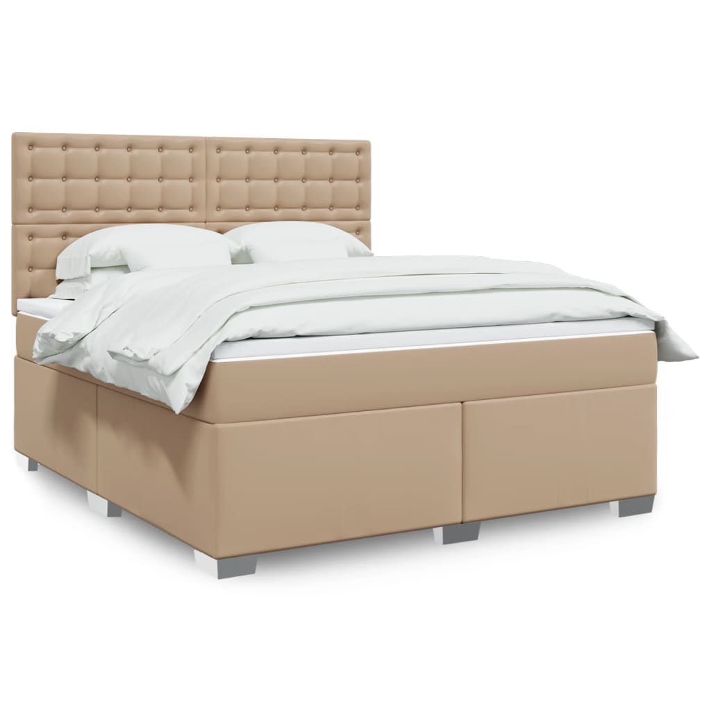 Krevet box spring s madracem cappuccino 180x200 cm umjetna koža