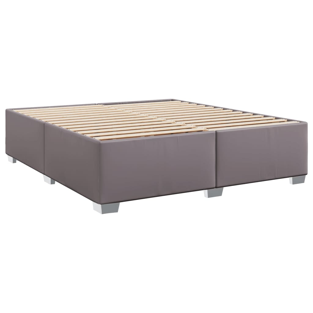Krevet s oprugama i madracem sivi 200x200 cm od umjetne kože