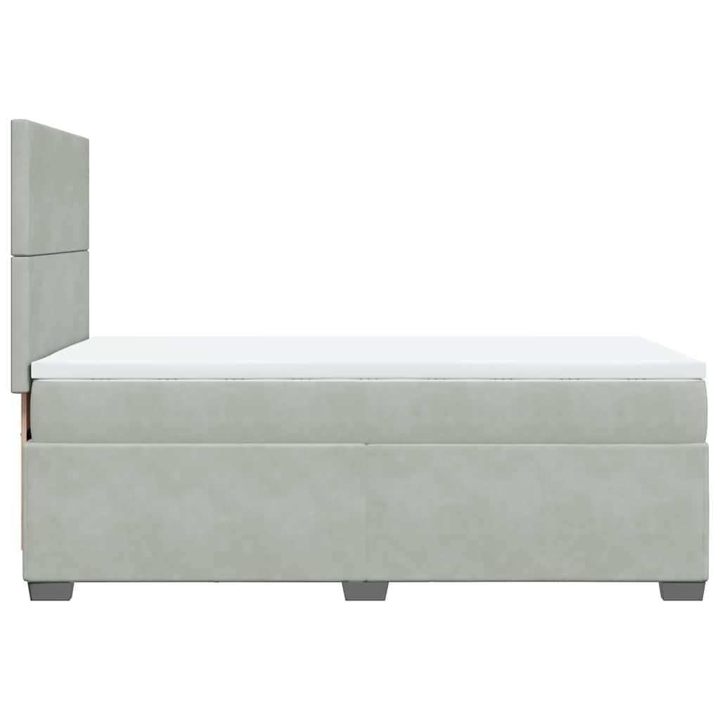 Box spring krevet s madracem svjetlosivi 80 x 200 cm baršunasti
