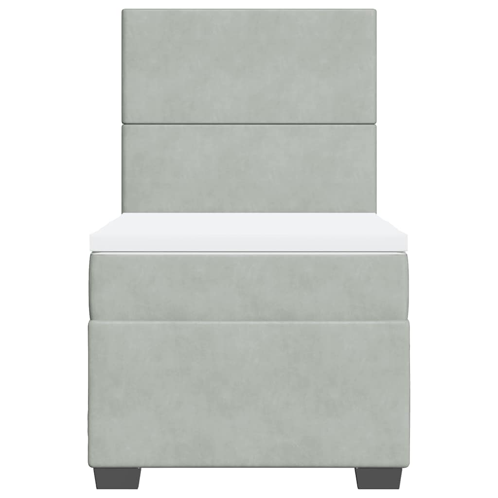 Box spring krevet s madracem svjetlosivi 80 x 200 cm baršunasti