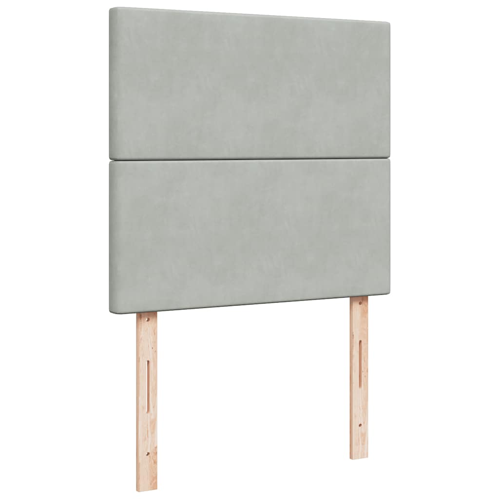 Box spring krevet s madracem svjetlosivi 80 x 200 cm baršunasti