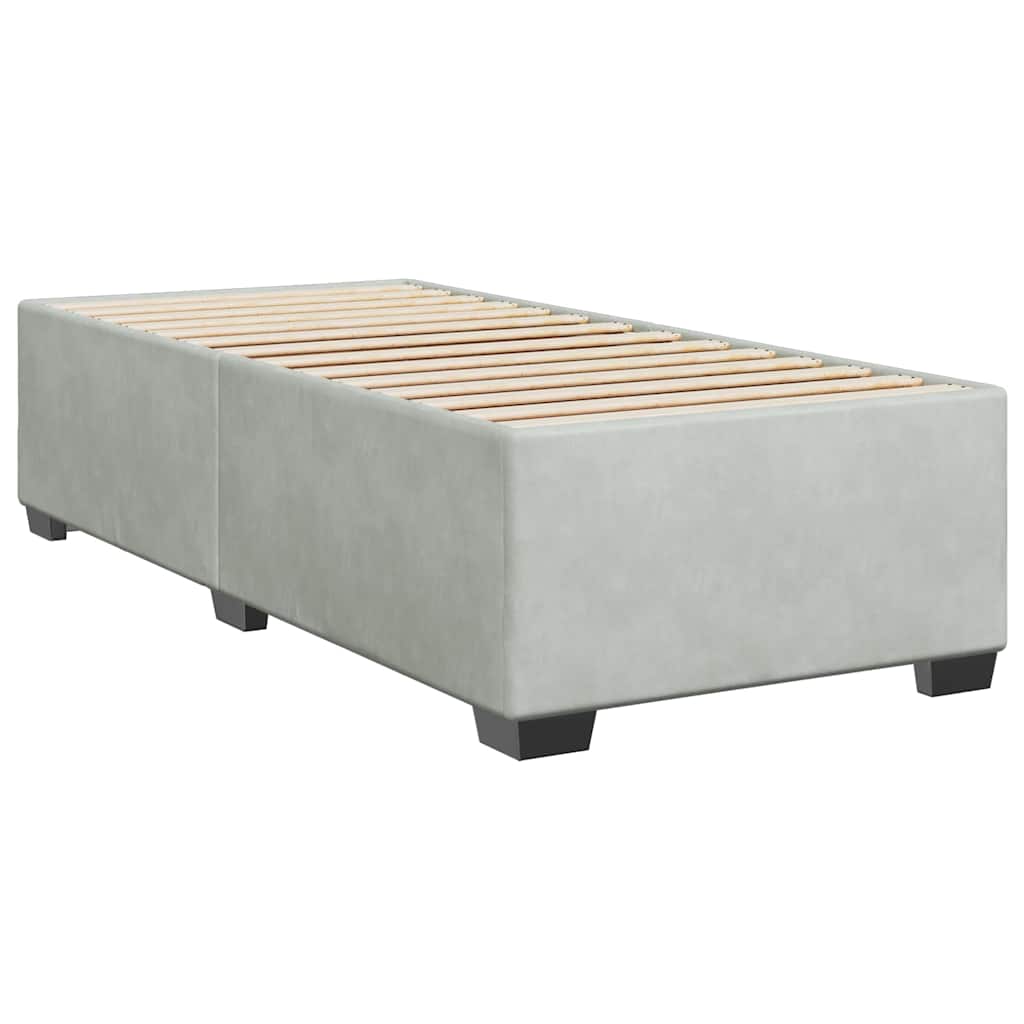 Box spring krevet s madracem svjetlosivi 80 x 200 cm baršunasti