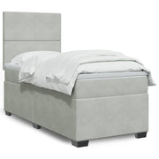 Box spring krevet s madracem svjetlosivi 80 x 200 cm baršunasti