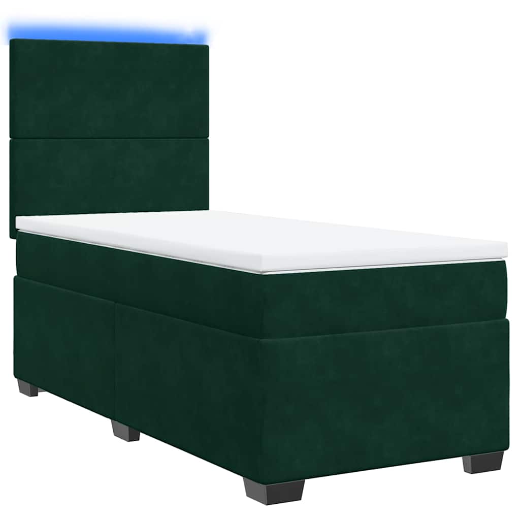 Box spring krevet s madracem tamnozeleni 80 x 200 cm baršunasti