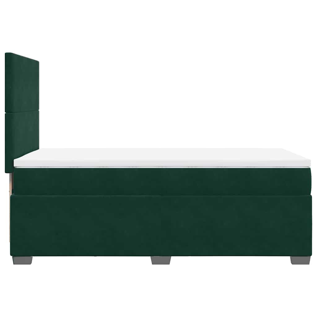 Box spring krevet s madracem tamnozeleni 80 x 200 cm baršunasti