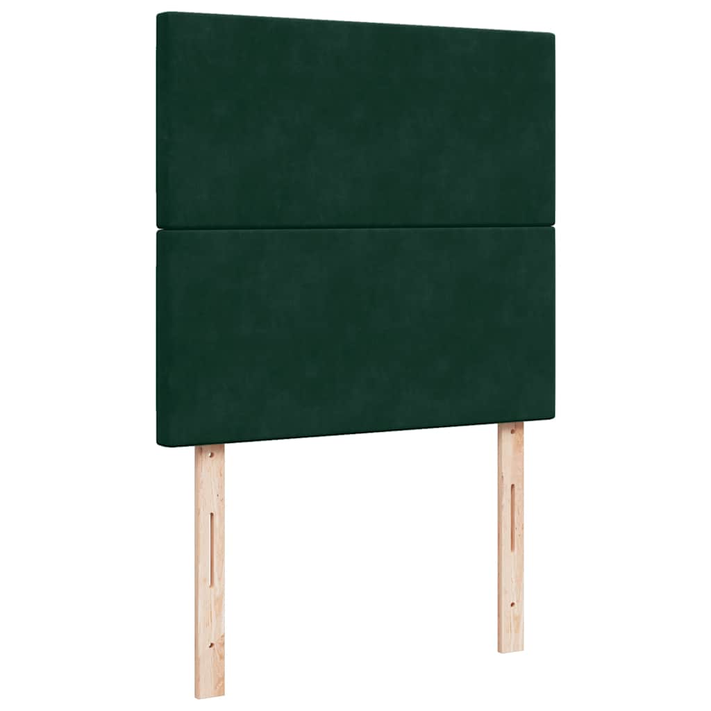 Box spring krevet s madracem tamnozeleni 80 x 200 cm baršunasti