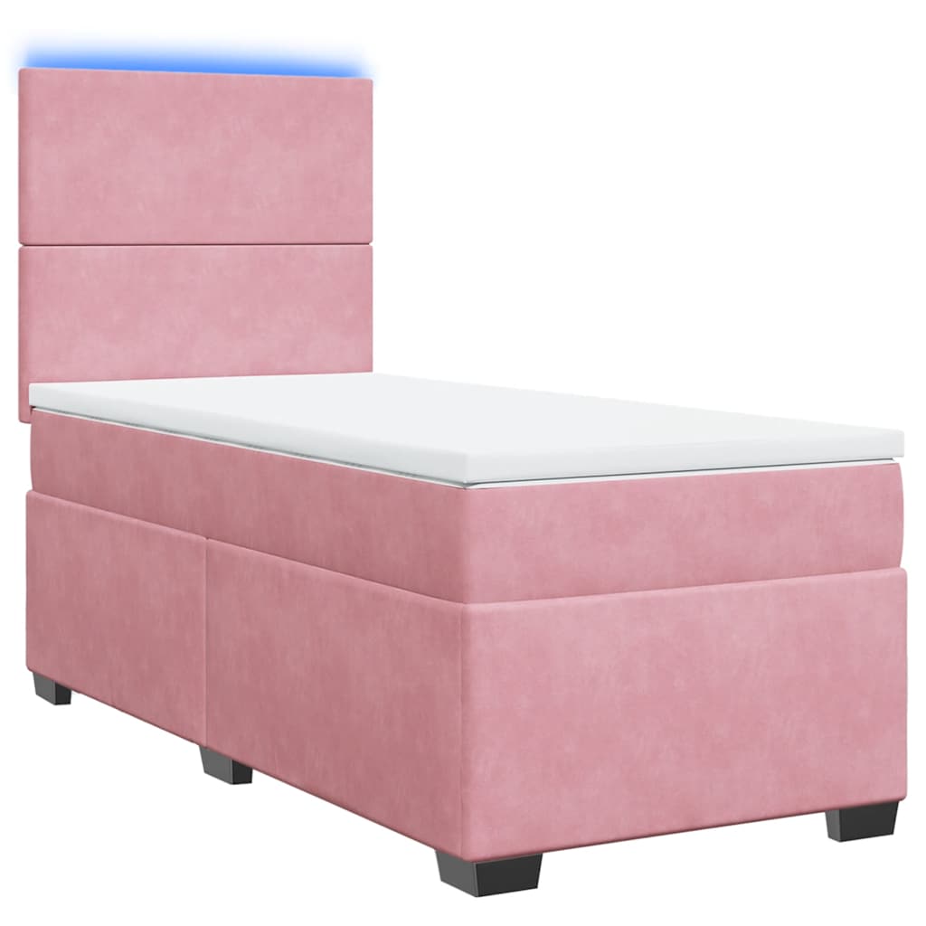 Box spring krevet s madracem ružičasti 80 x 200 cm baršunasti