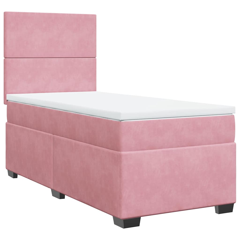 Box spring krevet s madracem ružičasti 80 x 200 cm baršunasti