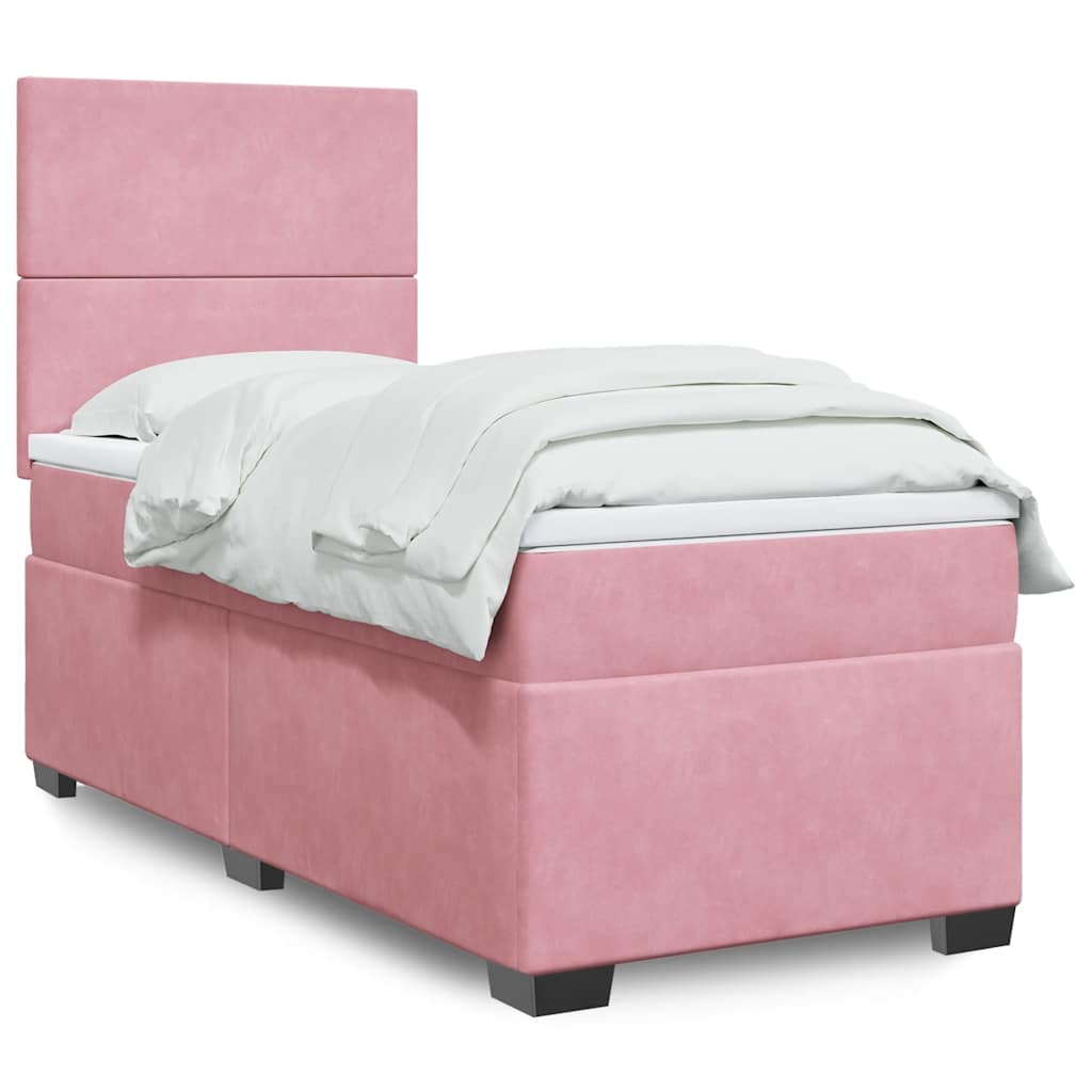 Box spring krevet s madracem ružičasti 80 x 200 cm baršunasti