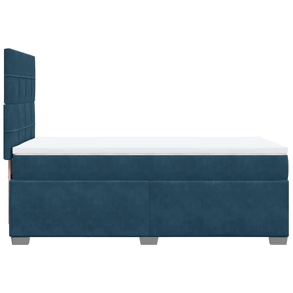 Box spring krevet s madracem plavi 80 x 200 cm baršunasti