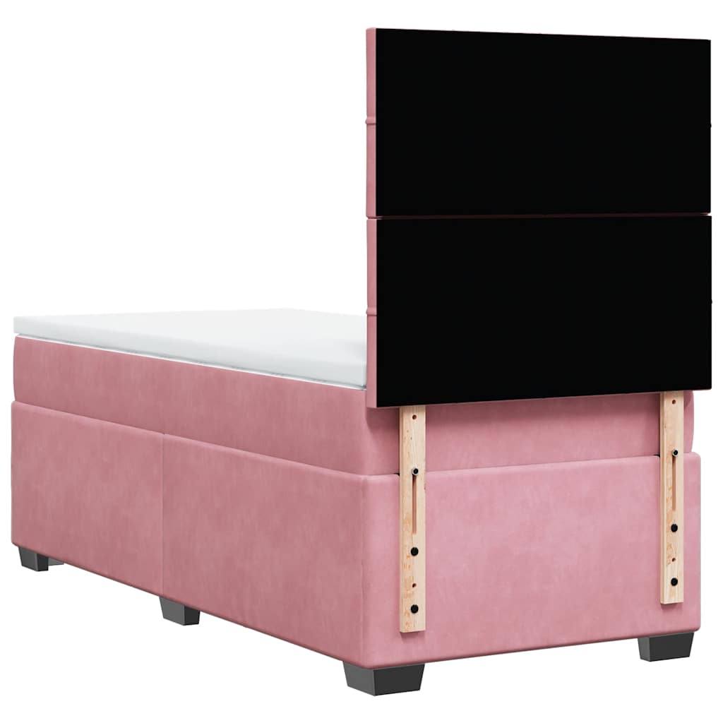 Box spring krevet s madracem ružičasti 80 x 200 cm baršunasti