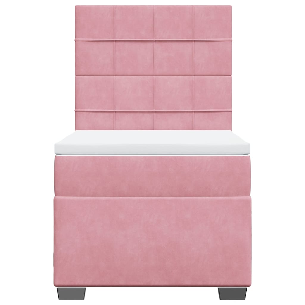 Box spring krevet s madracem ružičasti 80 x 200 cm baršunasti