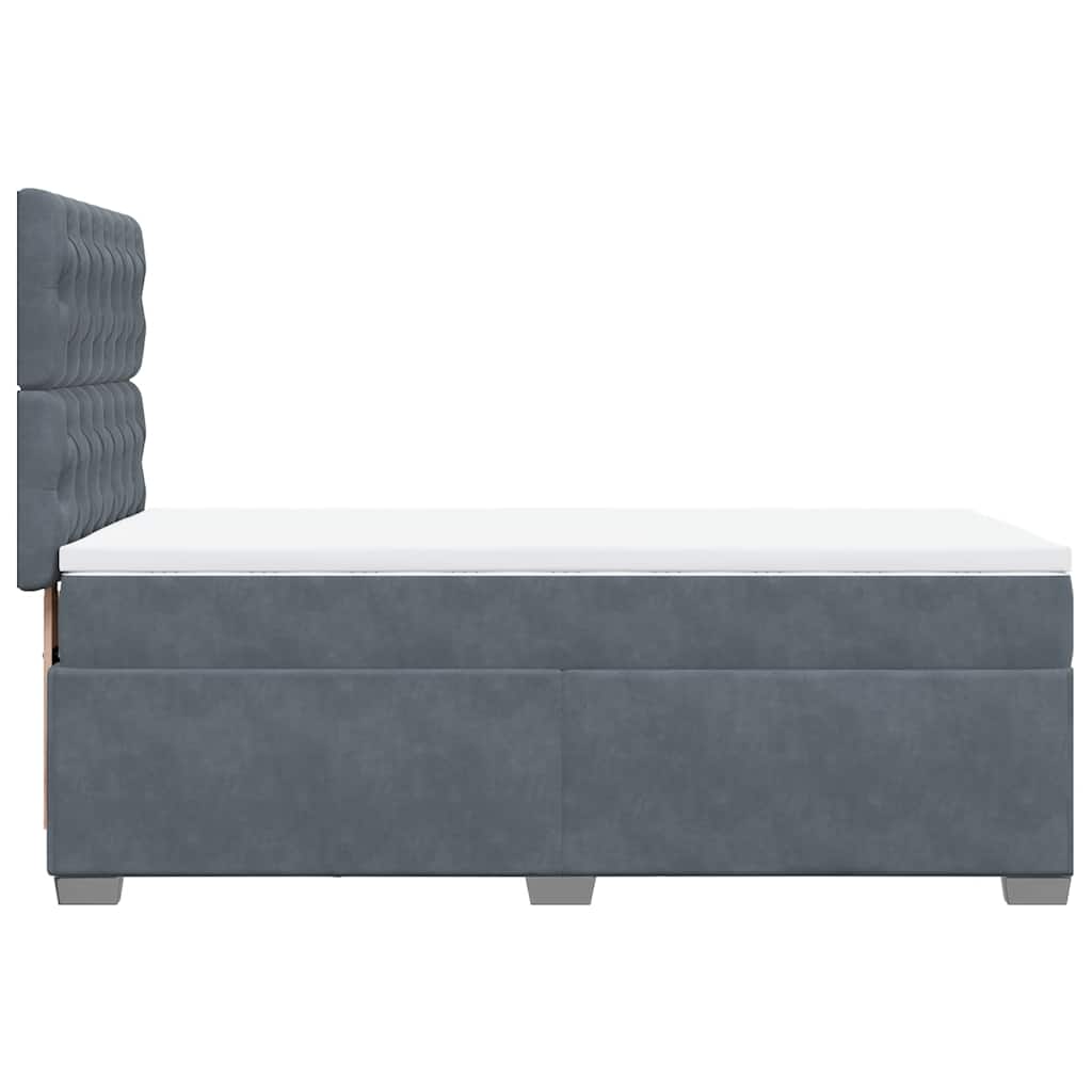 Box spring krevet s madracem tamnosivi 80 x 200 cm baršunasti