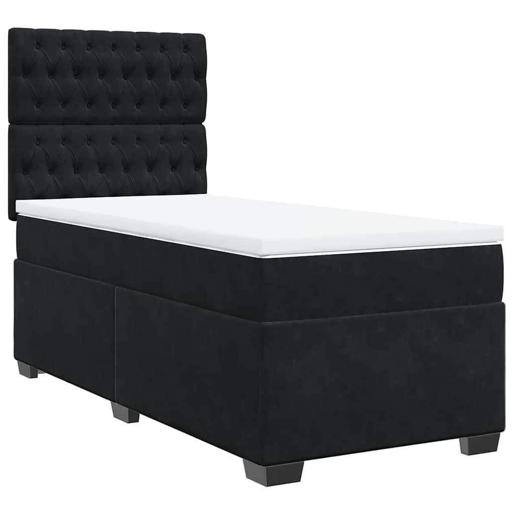 Box spring krevet s madracem crni 80 x 200 cm baršunasti