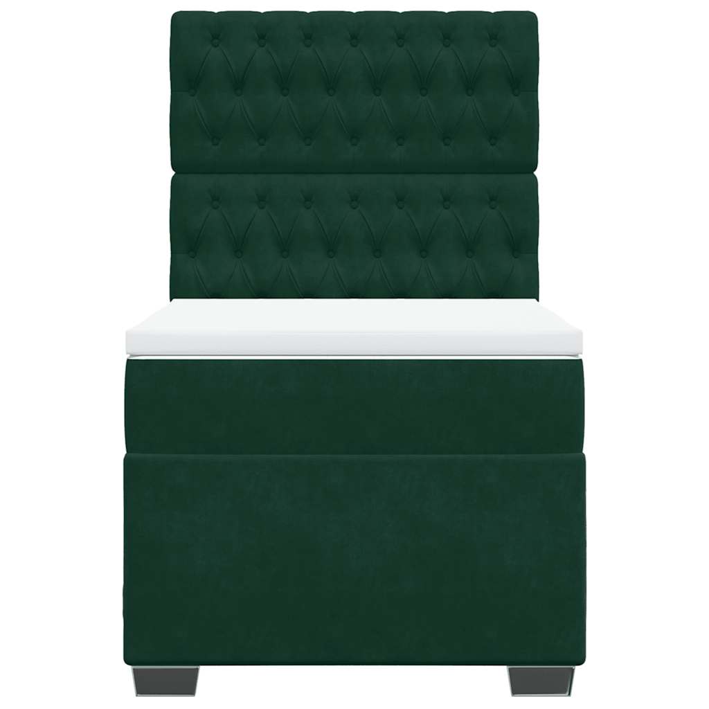 Box spring krevet s madracem tamnozeleni 80 x 200 cm baršunasti