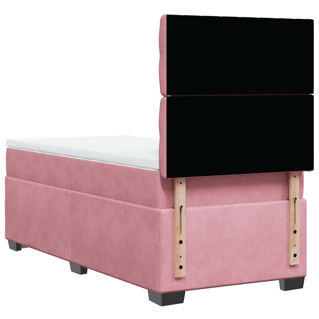 Box spring krevet s madracem ružičasti 80 x 200 cm baršunasti