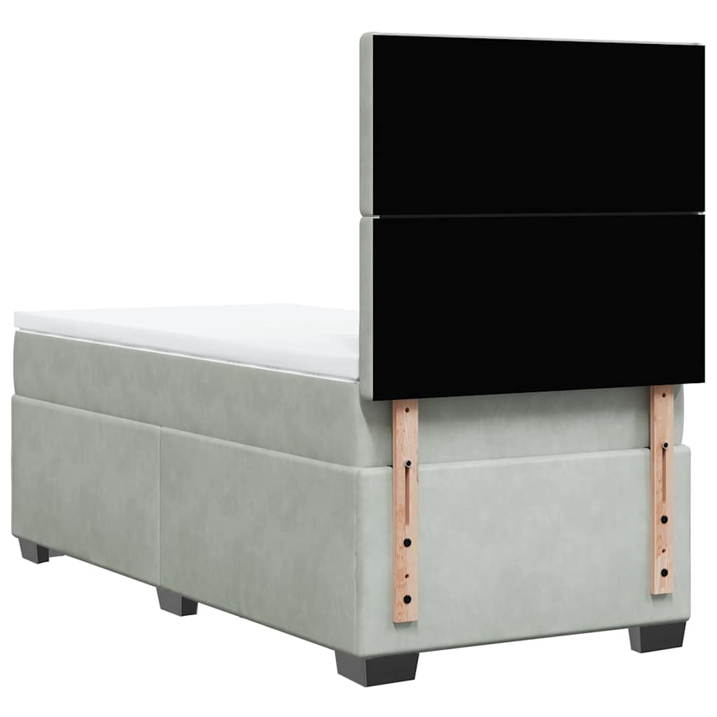 Box spring krevet s madracem svjetlosivi 80 x 200 cm baršunasti