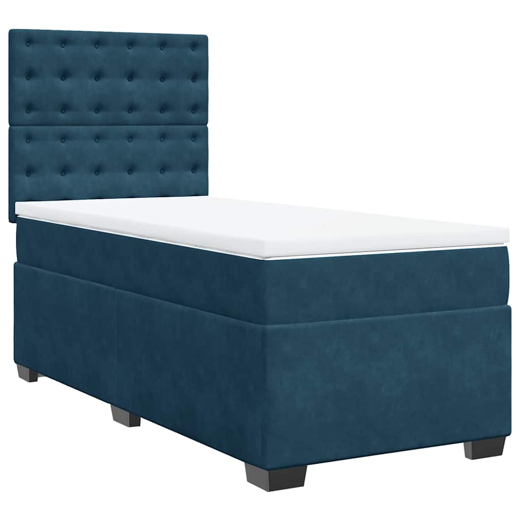 Box spring krevet s madracem plavi 80 x 200 cm baršunasti