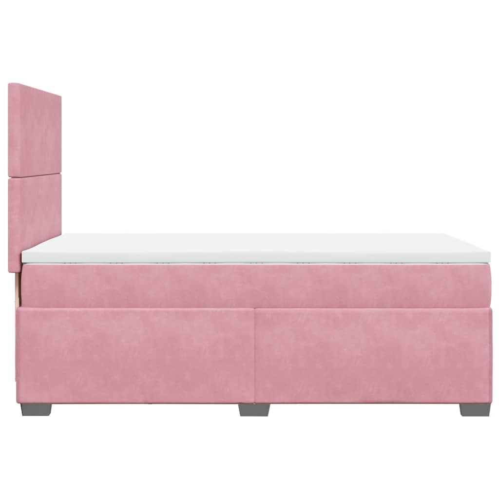 Box spring krevet s madracem ružičasti 90x190 cm baršunasti