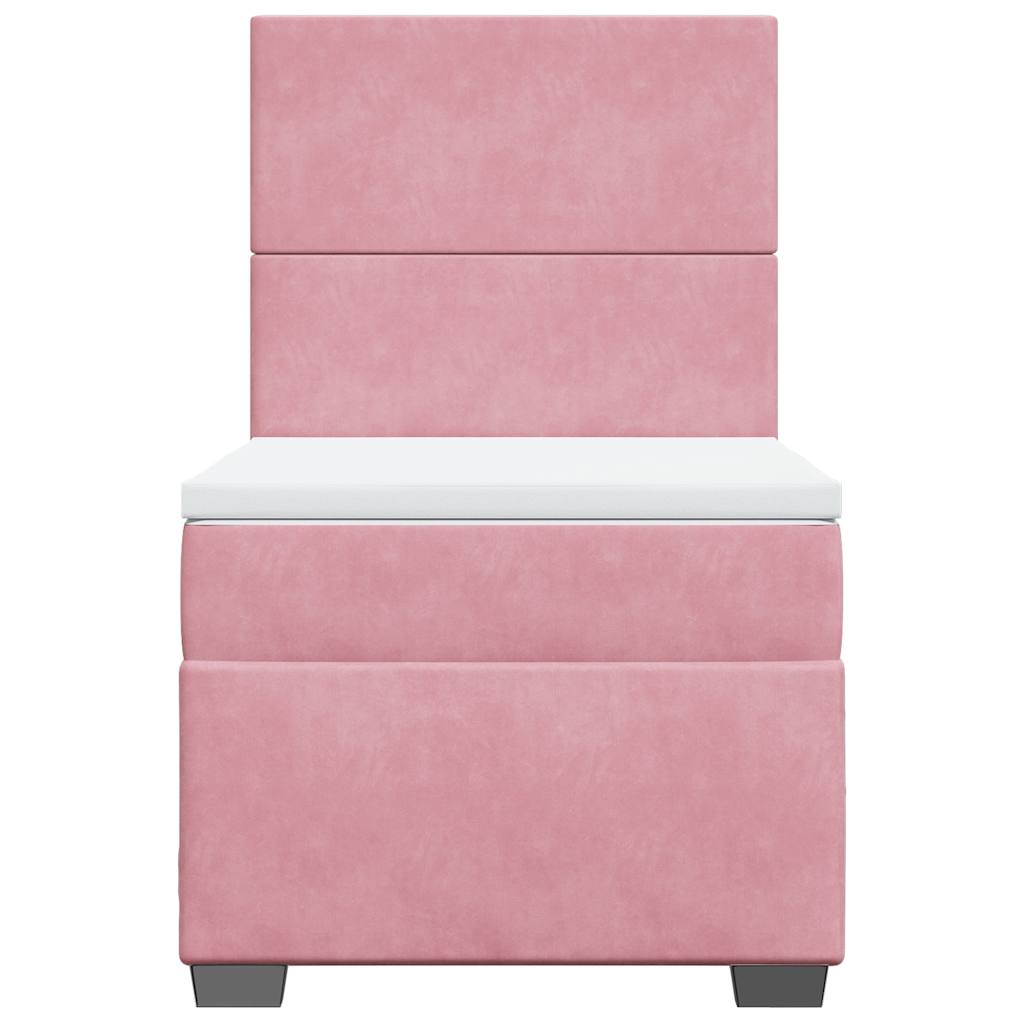 Box spring krevet s madracem ružičasti 90x190 cm baršunasti