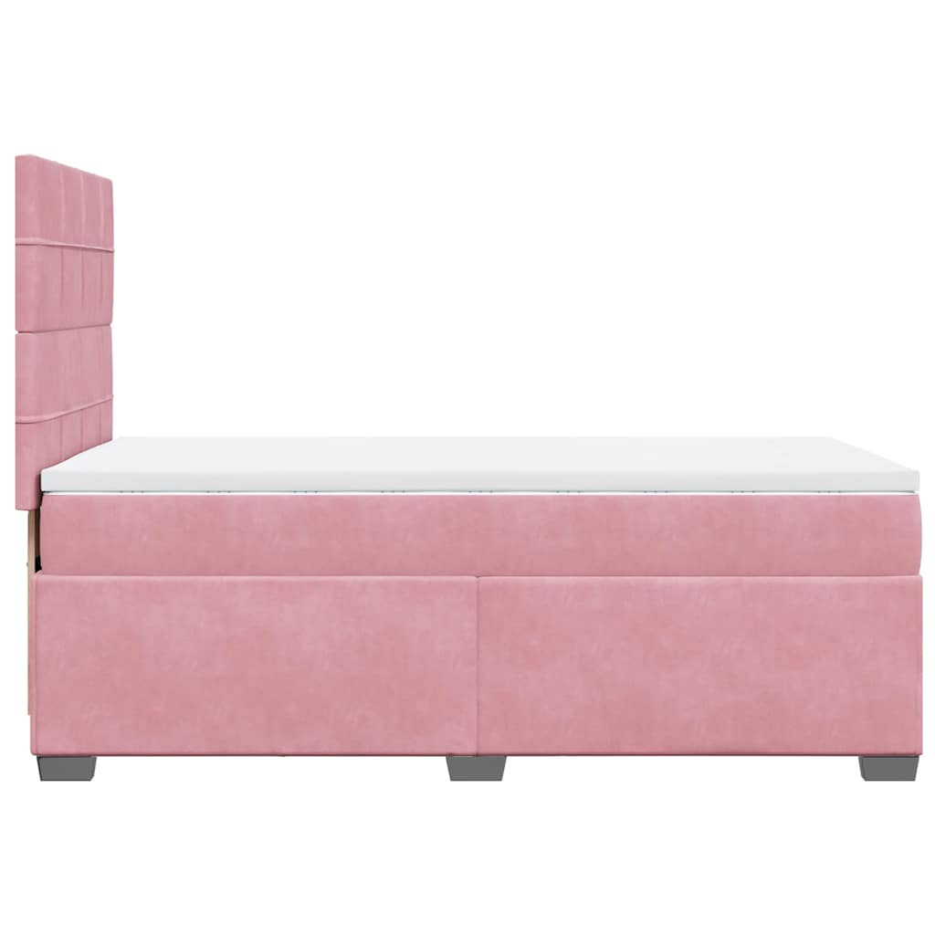 Box spring krevet s madracem ružičasti 90x190 cm baršunasti