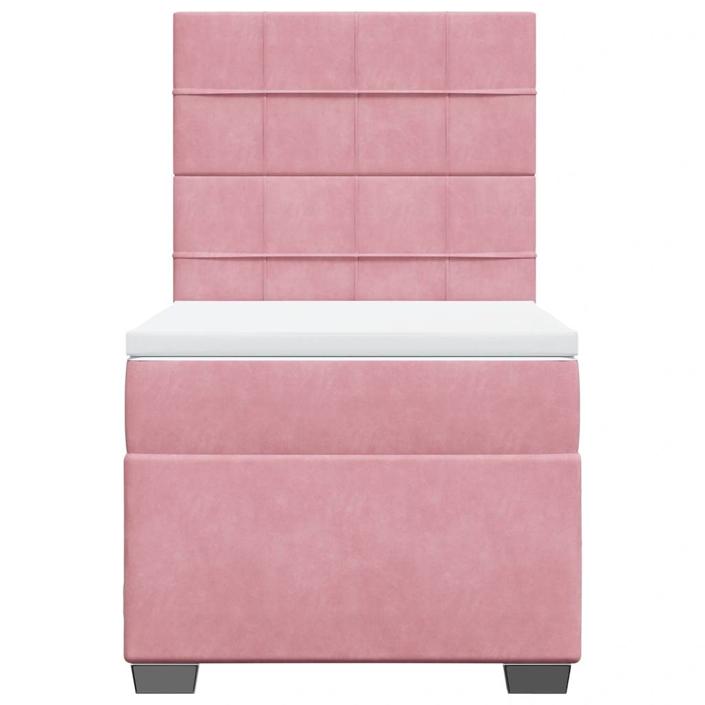 Box spring krevet s madracem ružičasti 90x190 cm baršunasti