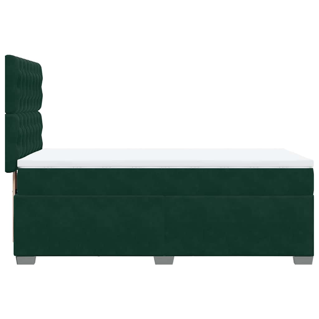 Box spring krevet s madracem tamnozeleni 90x190 cm baršunasti