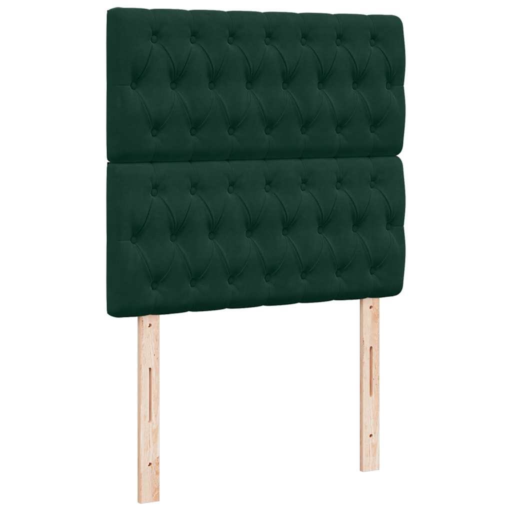 Box spring krevet s madracem tamnozeleni 90x190 cm baršunasti