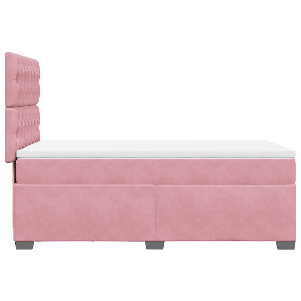 Box spring krevet s madracem ružičasti 90x190 cm baršunasti
