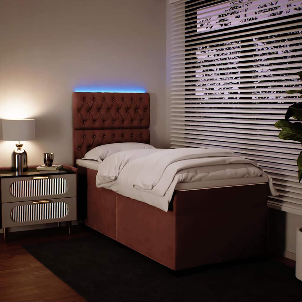 Box spring krevet s madracem ružičasti 90x190 cm baršunasti