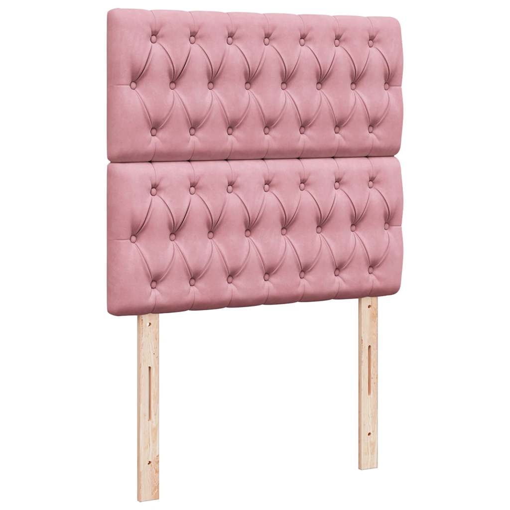 Box spring krevet s madracem ružičasti 90x190 cm baršunasti
