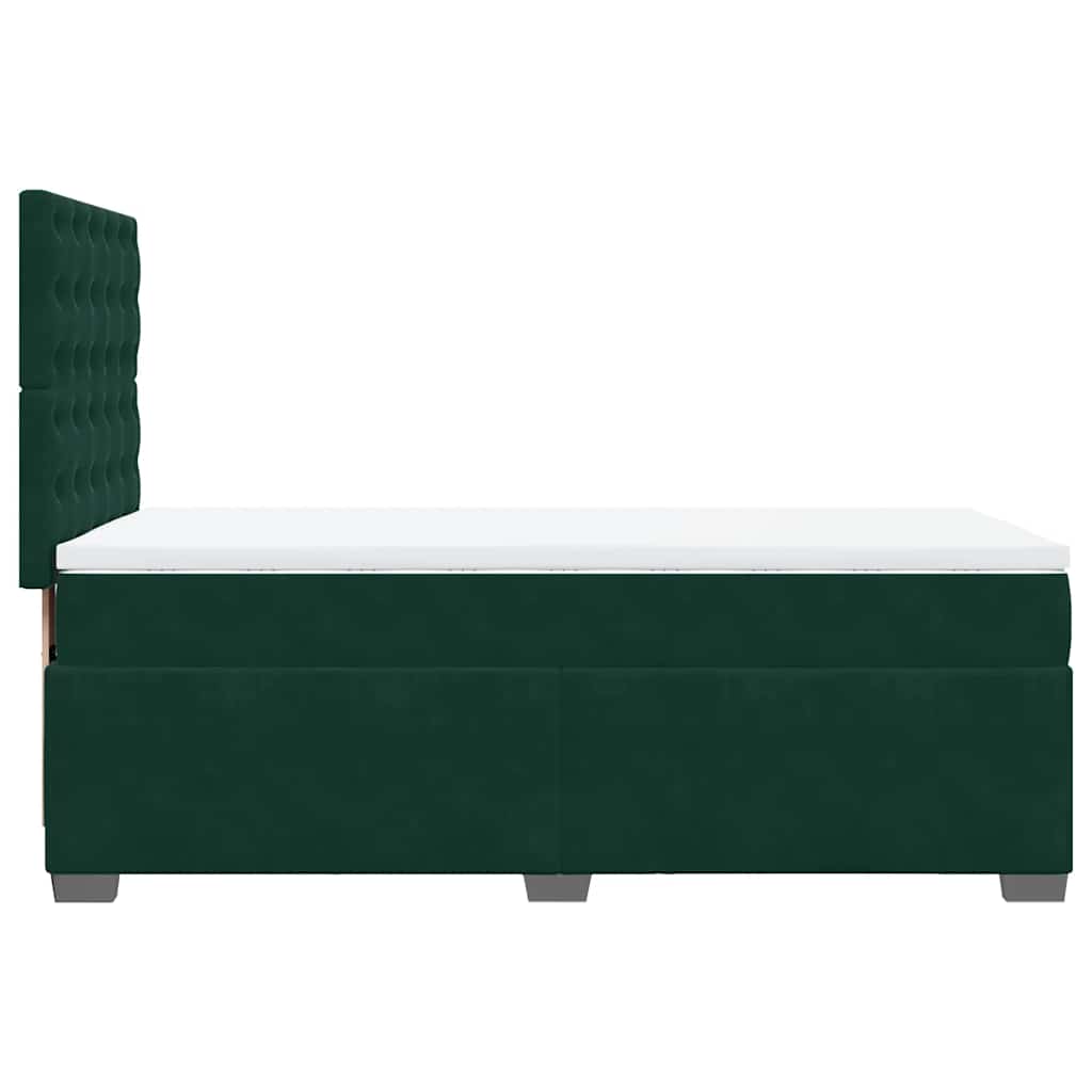 Box spring krevet s madracem tamnozeleni 90x190 cm baršunasti