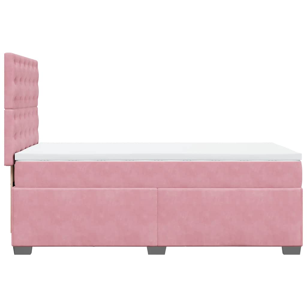Box spring krevet s madracem ružičasti 90x190 cm baršunasti