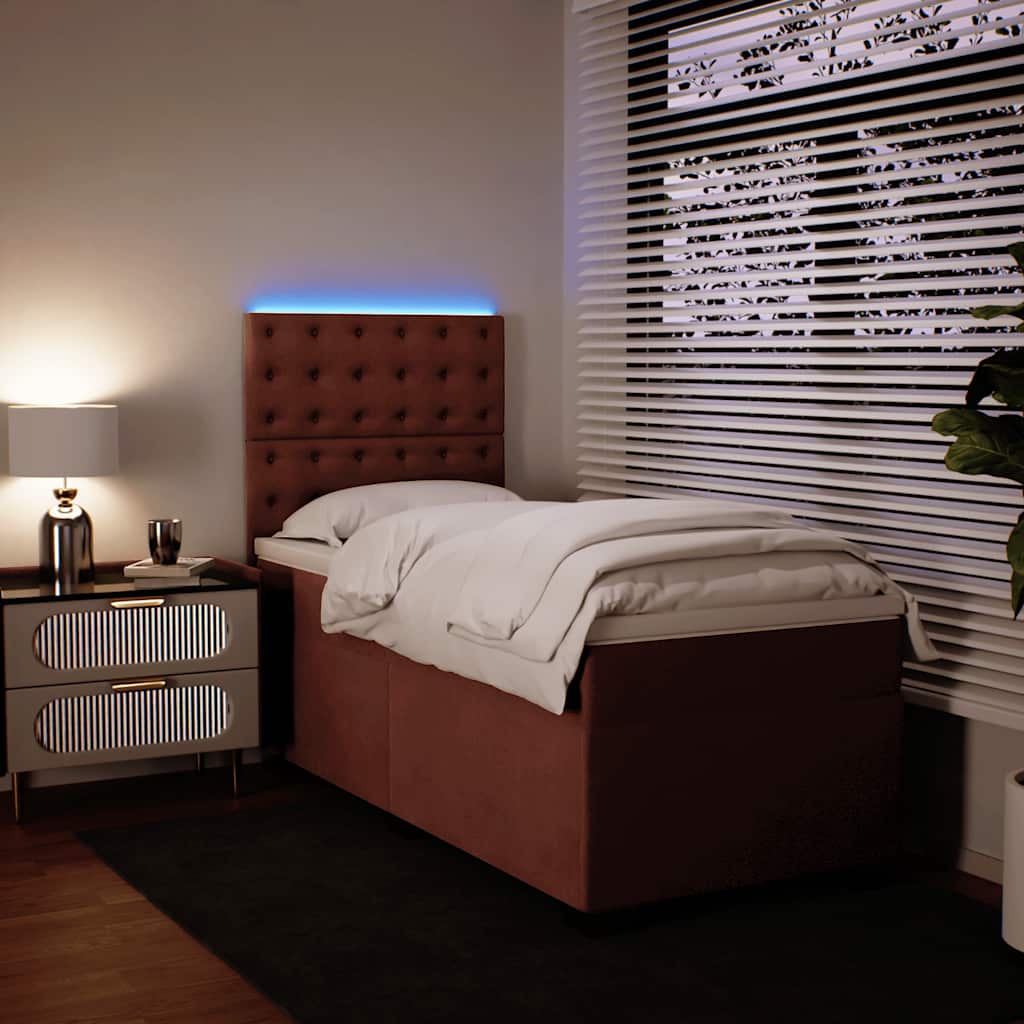 Box spring krevet s madracem ružičasti 90x190 cm baršunasti